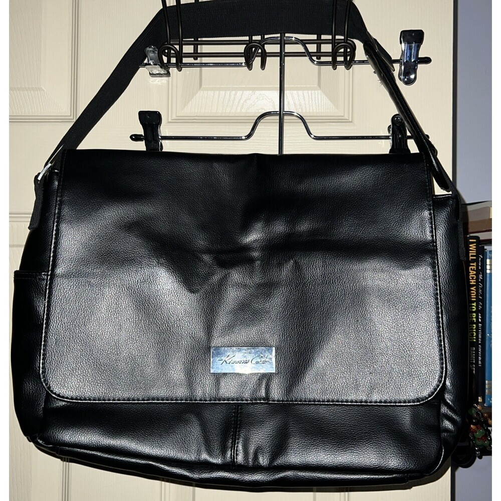 Kenneth Cole Black Messenger Bag Laptop Crossbody Shoulder Bag Unisex